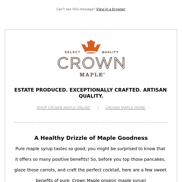 Crown Maple, Sweet & Healthy + Maple Granola Recipe