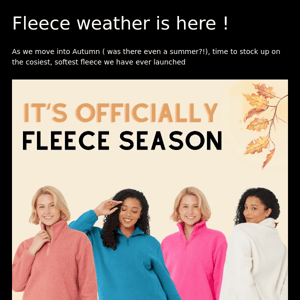 Fleece's selling fast..