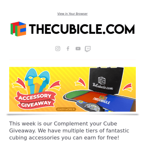 Complement your cube with our accessory giveaway!