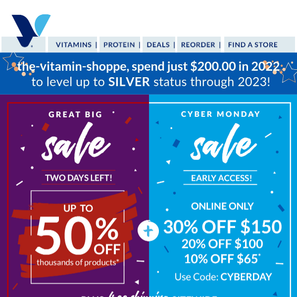 The Vitamin Shoppe, welcome to early Cyber Monday!