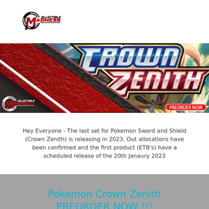 PREORDER - Pokemon TCG Crown Zenith