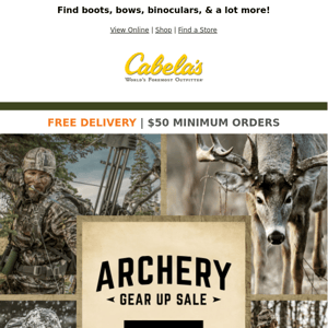 Save Up To 50% During The Archery Gear Up Sale!