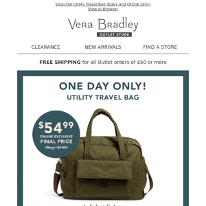 $85 OFF! Save now on the Utility Travel Bag!