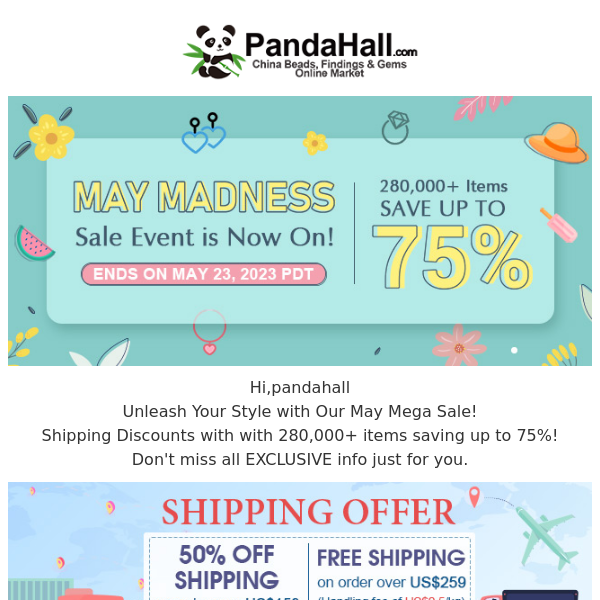 Sale ON! Enjoy up to 75% off May Promotion with Free Shipping