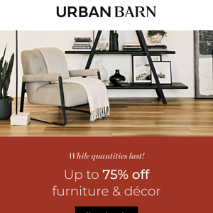 Selling out! Save 50-75% on select furniture & décor