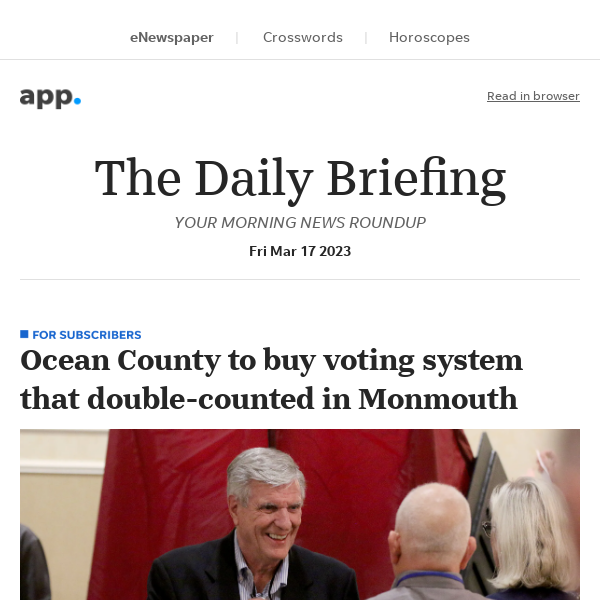 Daily Briefing: Ocean County to buy voting system that double-counted in Monmouth