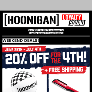 4th of JULY WEEKEND - 20% OFF DEALS