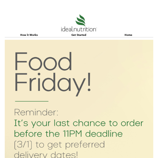 Food 🍃 Friday - No Cooking, No Dishes, & No STRESS! ✅ Get Started Today