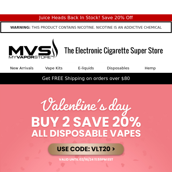 💕Valentine's Day: Buy 2 Save 20% Off Disposables Ends Soon!