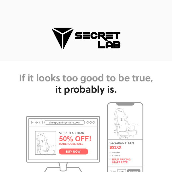 Beware of counterfeit Secretlab products