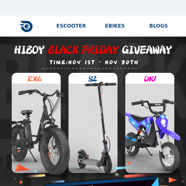 Enter HiBoy Black Friday Giveaway Today!