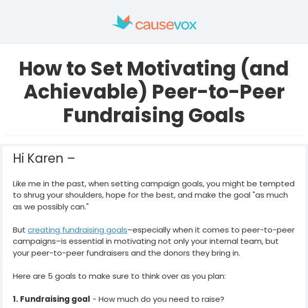 How to Set Motivating (& Achievable) Peer-to-Peer Fundraising Goals