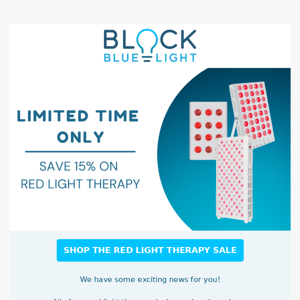 [PRICE DROP]  All Red Light Therapy 15% OFF