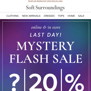 FINAL DAY! Don’t Miss the Mystery FLASH SALE!