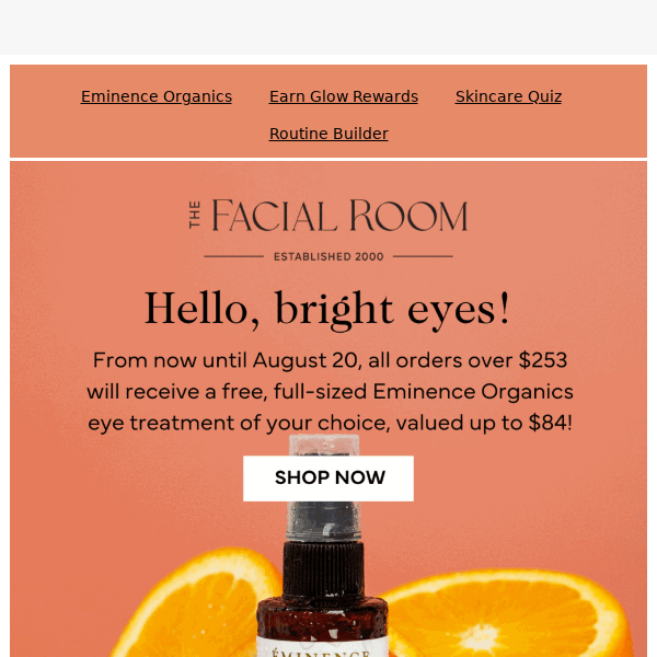 Get Your FREE Eminence Eye Care Product - $84 value!
