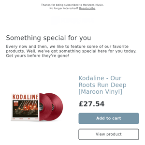 NEW! Kodaline - Our Roots Run Deep [Maroon Vinyl]