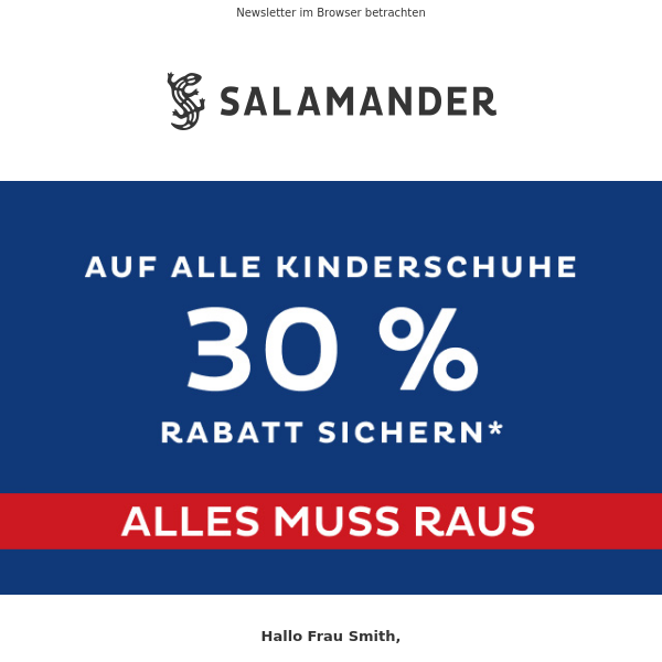 30% sparen auf alle Kinderschuhe