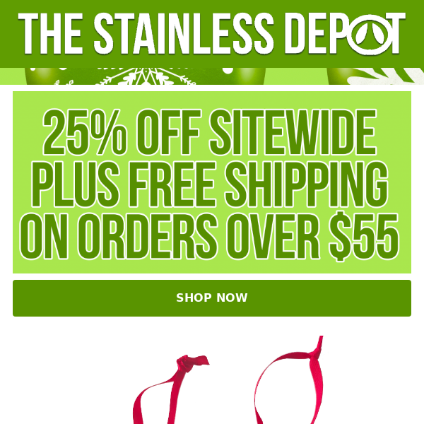 25% off + FREE shipping over $55