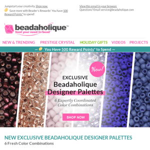NEW! Beading Inspiration with 6 New Exclusive Designer Palettes