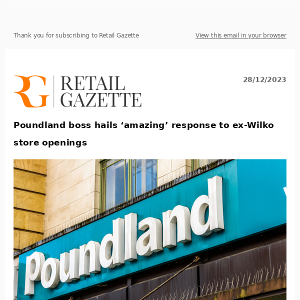 Poundland boss hails 'amazing' response to ex-Wilko stores