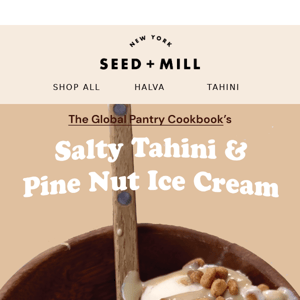 Salty Tahini & Pine Nut Ice Cream 🍨