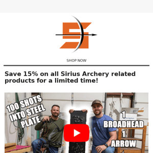 Rare Discount at Sirius Archery!