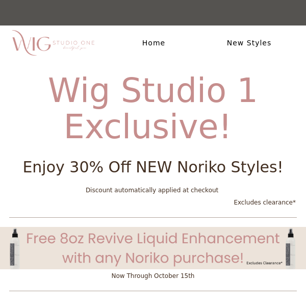 30 Off NEW Noriko Styles Available ONLY at Wig Studio 1 Wig