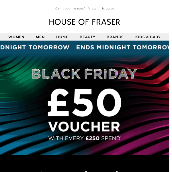 House Of Fraser, big savings on Ted Baker and Tommy Hilfiger