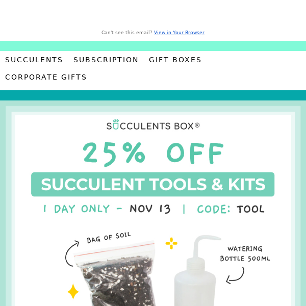 25% Off Succulent Supplies Today