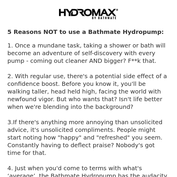 5 reasons NOT to use a Bathmate hydropump