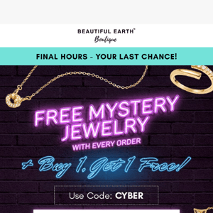 Attention: Free Mystery Jewelry Item & B1G1 Free Inside…⚠️