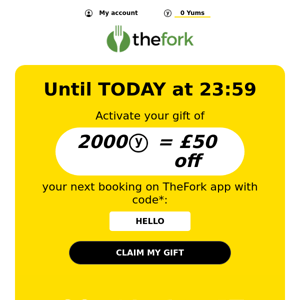 The Fork Uk, don't let this offer get away!