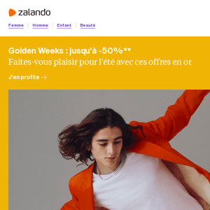 Golden Weeks : jusqu'à -50% ⭐