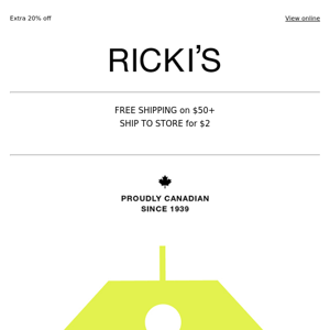 Ricki's: Extra...Extra...