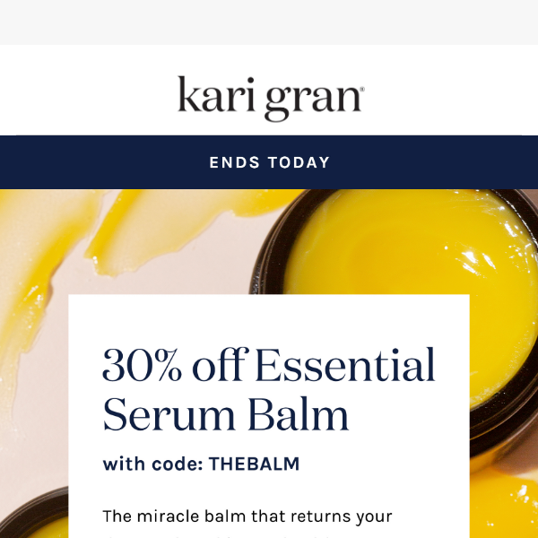 Ends Today! 30% Off Essential Balm