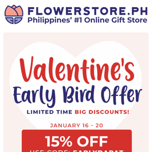 Valentine's Early Bird Offer is here, ! 💗