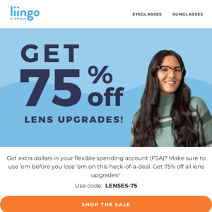 Take 75% off lenses