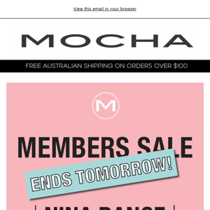 ENDS TOMORROW – Members Sale!