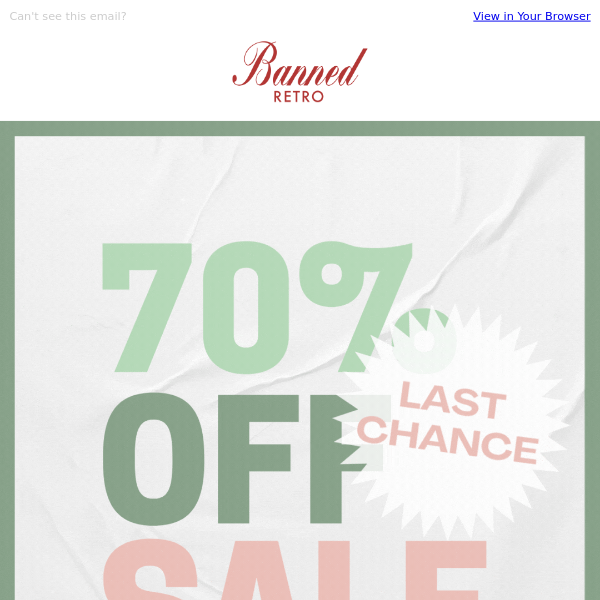 Decades of Style: 70% Off! Ends Soon
