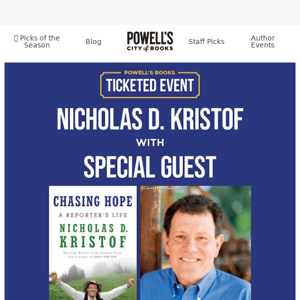 🎟️ Nicholas Kristof & his new memoir: live at Revolution Hall!