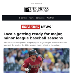 Locals getting ready for major, minor league baseball seasons