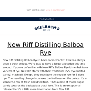 New Riff Balboa BIB Rye Is Back