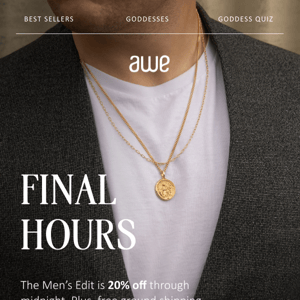 FINAL HOURS: 20% OFF