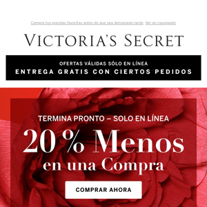 ¡Ya casi termina! El 20 % de descuento termina pronto