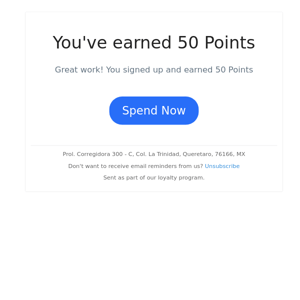 You've earned 50 Points