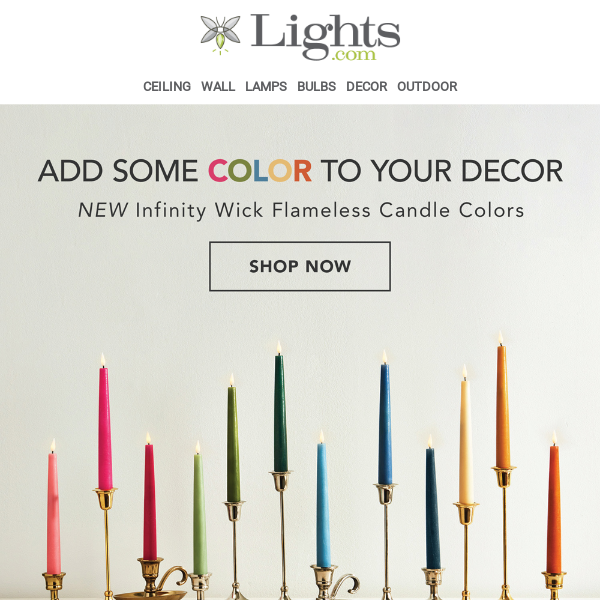 🌈 Add a Splash of Color with New Candle Collections at Lights.com 🕯