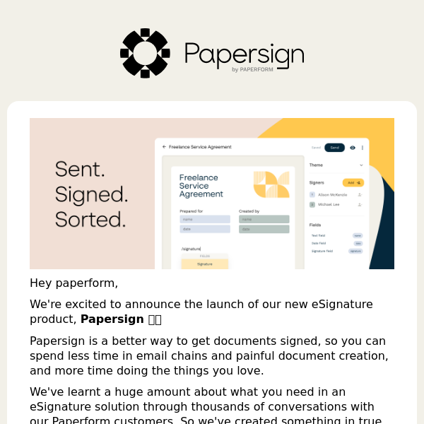 Announcing Papersign: a new, game-changing eSignature product from Paperform