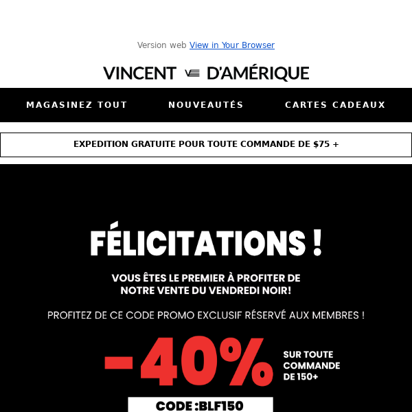 Accès secret: PROMO DU VENDREDI FOU!