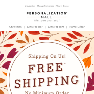Free Ship Friday! Free Shipping On All Orders Today Only