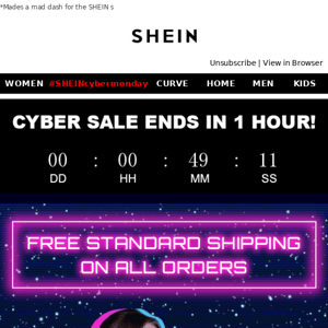 Only 1 Hour Left So Save for Cyber Monday?!!**